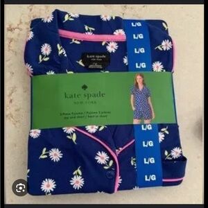 Kate Spade Navy and Pink Daisy Pajama Set